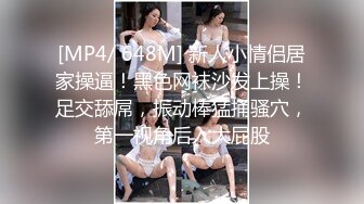 [MP4/ 648M] 新人小情侣居家操逼！黑色网袜沙发上操！足交舔屌，振动棒猛捅骚穴，第一视角后入大屁股