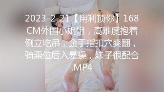 2023-2-21【用利顶你】168CM外围小姐姐，高难度抱着倒立吃吊，金手指扣穴爽翻，骑乘位后入暴操，妹子很配合.MP4